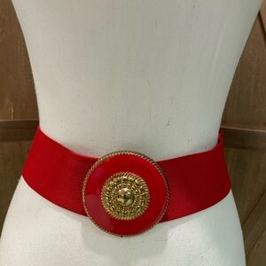 Vintage Elegant Red and Gold Women's Belt Sz S/M electric waist preppy